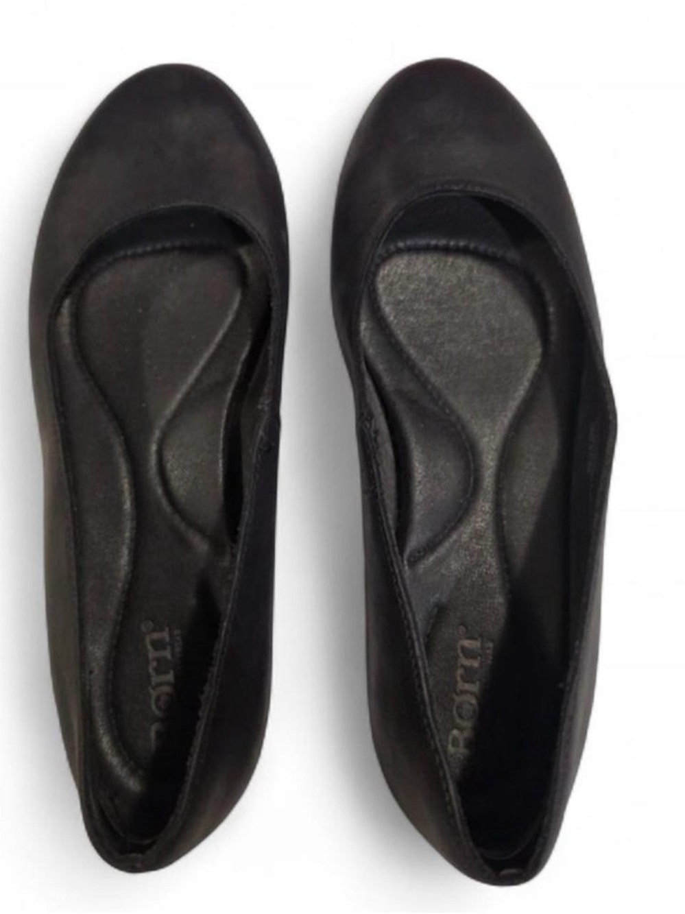 Born Classic Black Women's Leather Ballet Flats w Padded Insoles Size 7 - Picture 2 of 2
